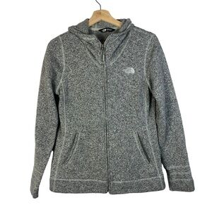 The North Face Heather Gray Sweater Knit Fleece Full Zip Jacket M